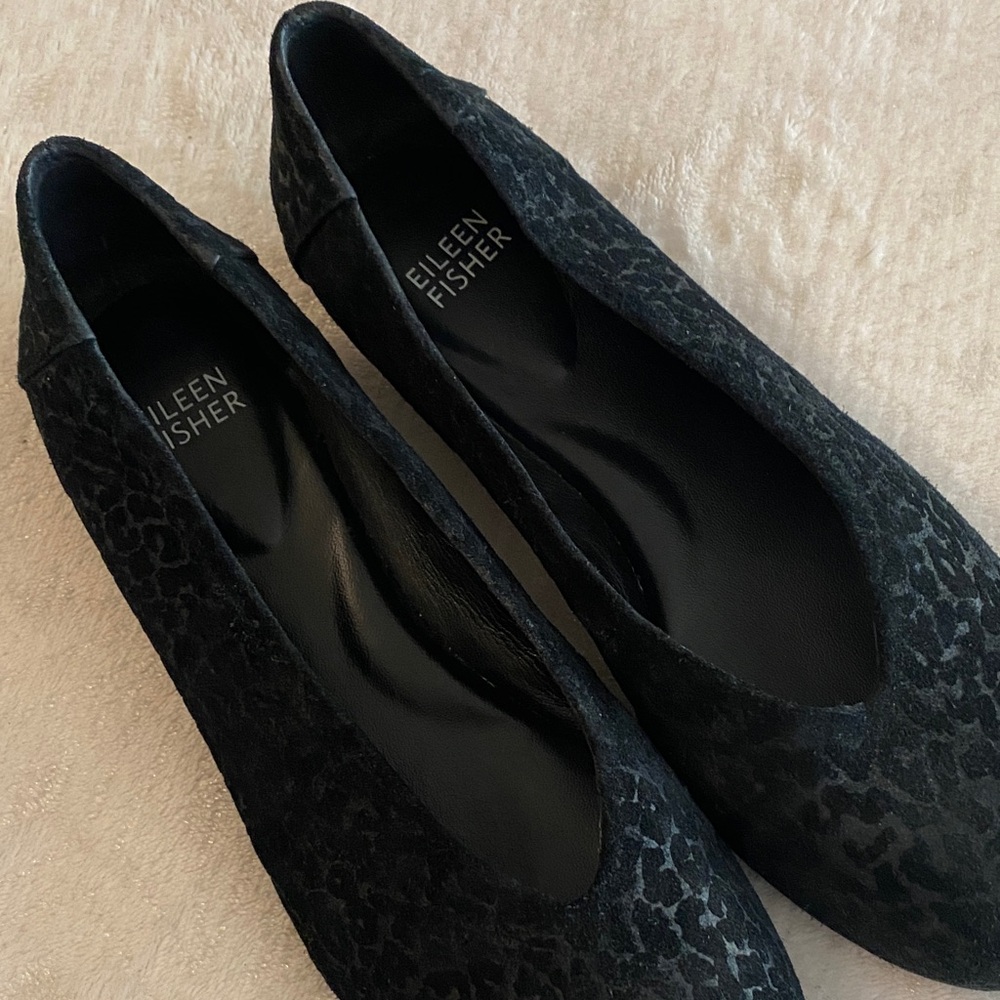 Eileen Fisher Black Textured Flats